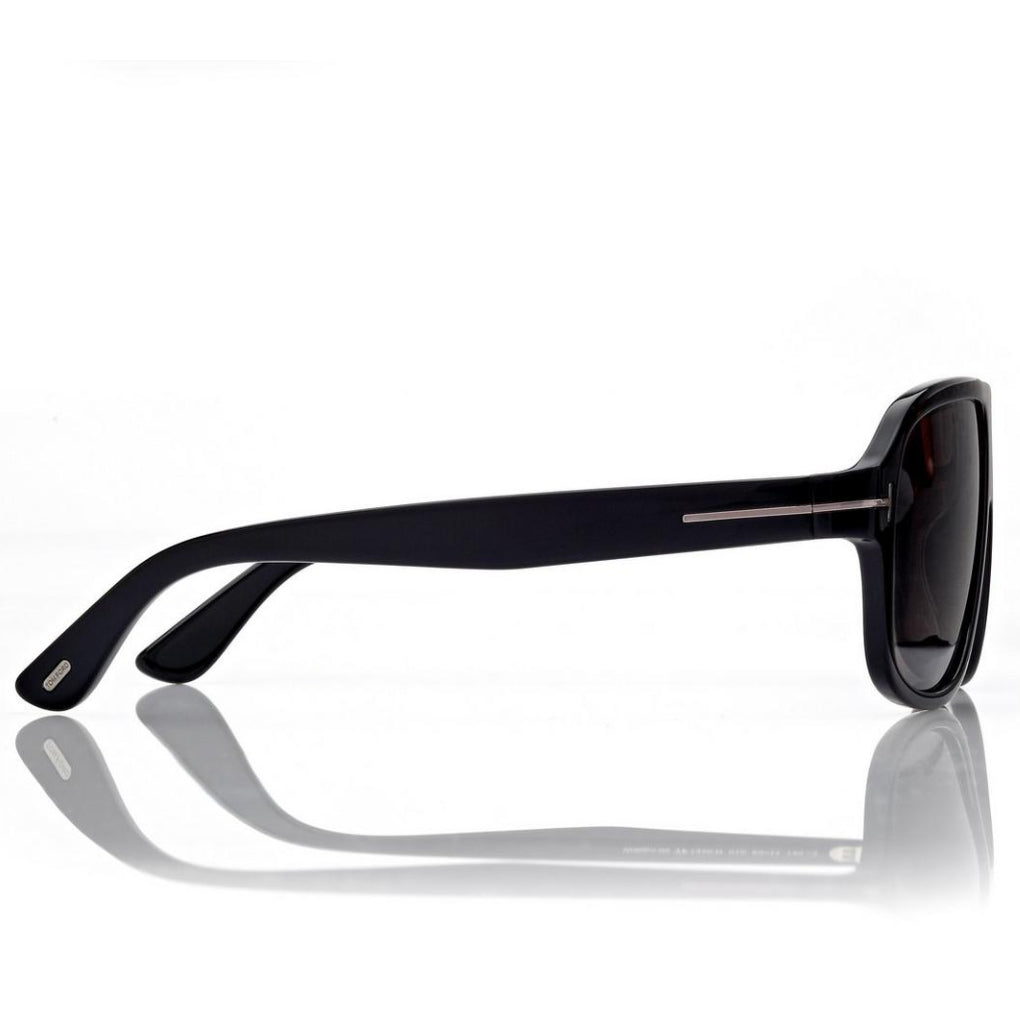 Tom Ford Men Pilot Frame Shiny Deep Black Sunglasses