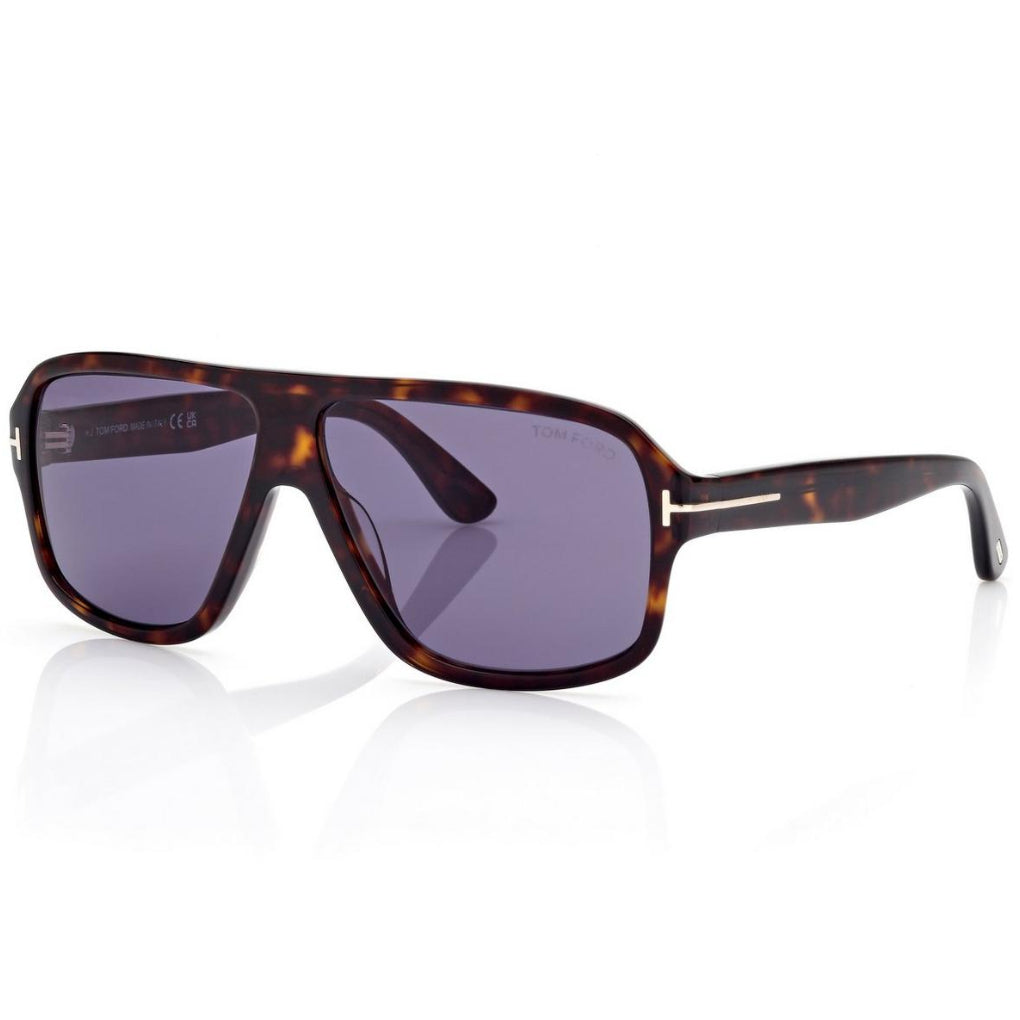 Tom Ford Men Pilot Frame Dark Havana Sunglasses