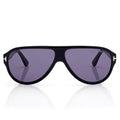 Tom Ford Men Pilot Frame Shiny Matte Black Sunglasses