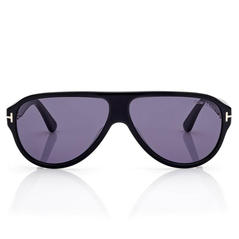 Tom Ford Men Pilot Frame Shiny Matte Black Sunglasses