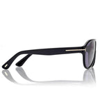 Tom Ford Men Pilot Frame Shiny Matte Black Sunglasses