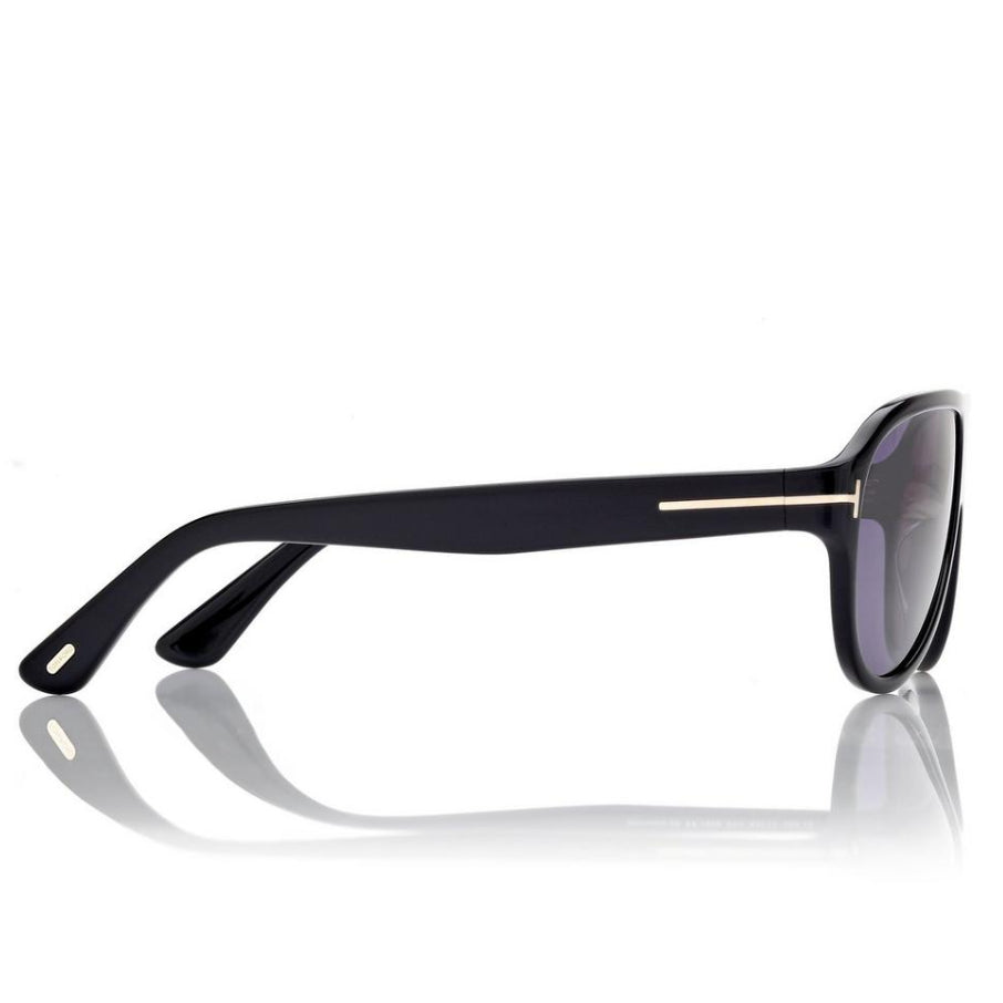 Tom Ford Men Pilot Frame Shiny Matte Black Sunglasses