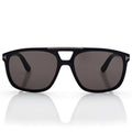 Tom Ford Women Navigator Frame Shiny Smoky Black Sunglasses