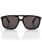 Tom Ford Women Navigator Frame Shiny Smoky Black Sunglasses