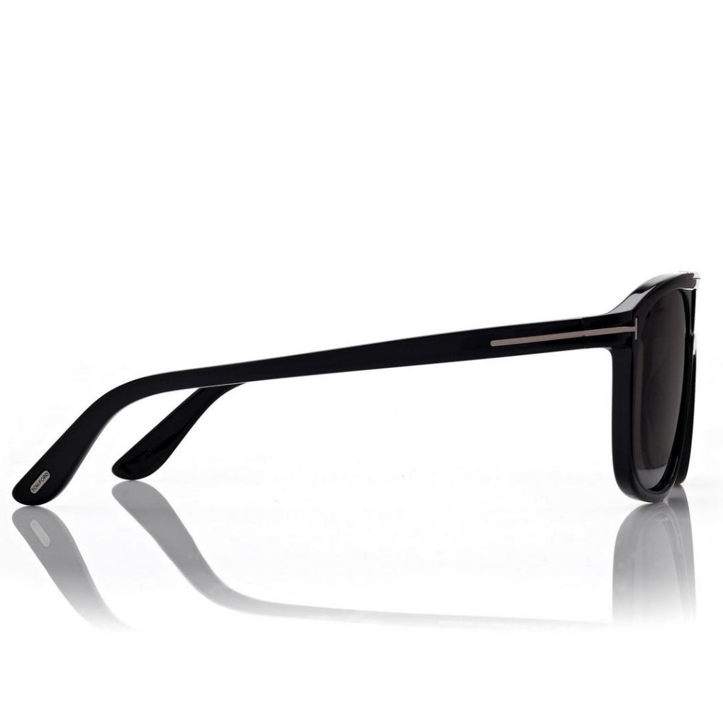 Tom Ford Women Navigator Frame Shiny Smoky Black Sunglasses