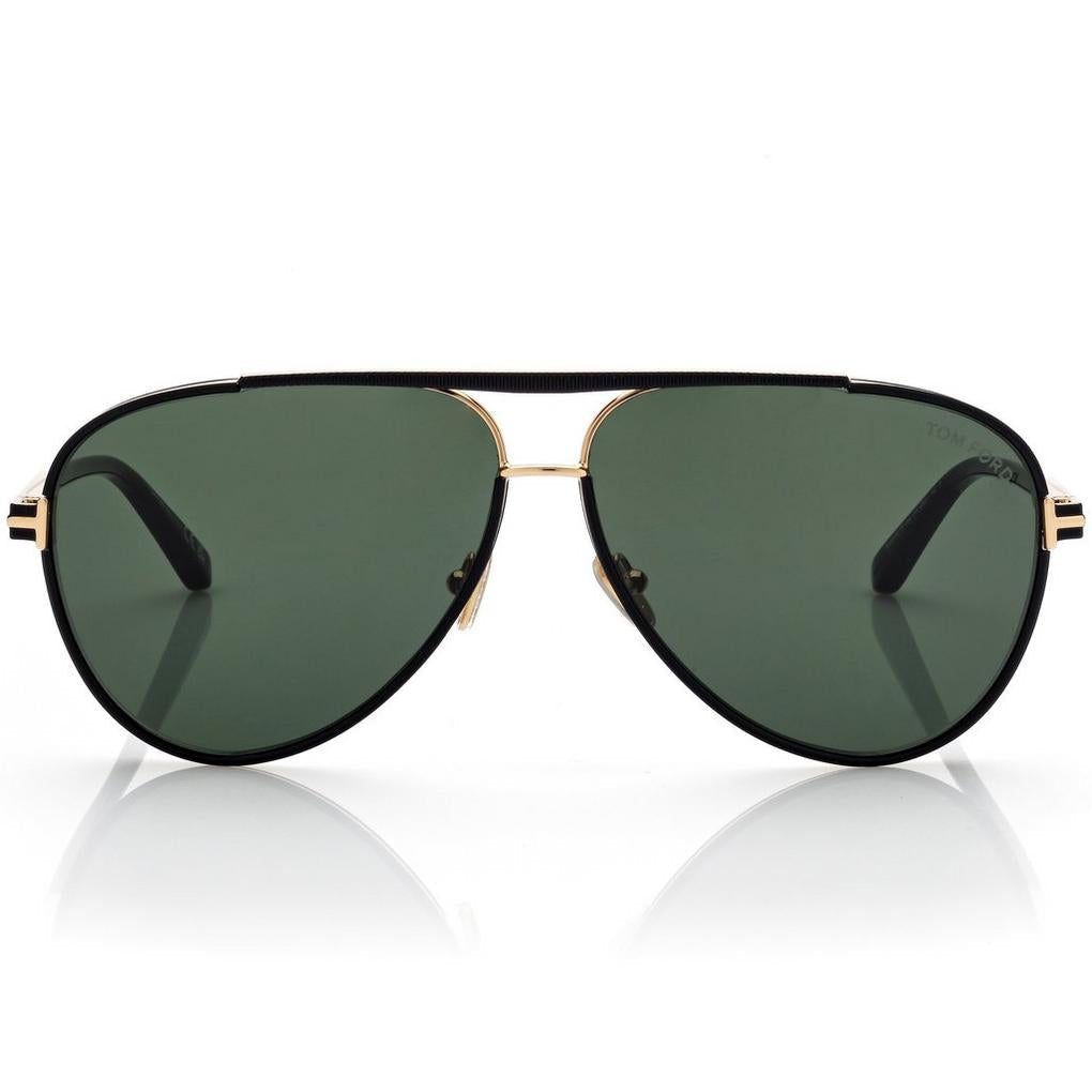 Tom Ford Men Pilot Frame Shiny Coal Black Sunglasses