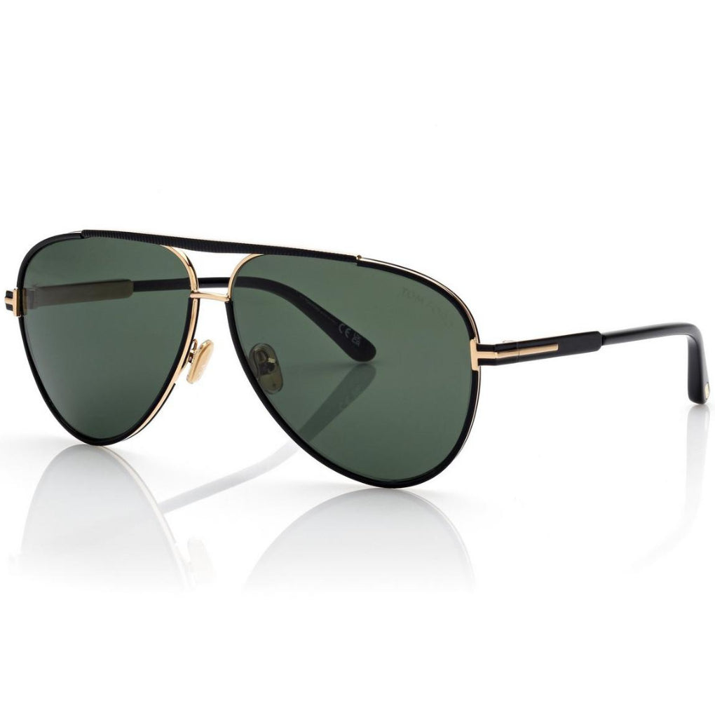 Tom Ford Men Pilot Frame Shiny Coal Black Sunglasses