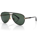 Tom Ford Men Pilot Frame Shiny Coal Black Sunglasses