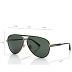 Tom Ford Men Pilot Frame Shiny Coal Black Sunglasses