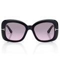Tom Ford Women Square Frame Steel Black Sunglasses