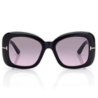 Tom Ford Women Square Frame Steel Black Sunglasses