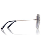 Tom Ford Women Round Frame Silver Sunglasses