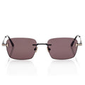 Tom Ford Men Rimless Frame Shine Black Sunglasses