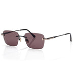 Tom Ford Men Rimless Frame Shine Black Sunglasses