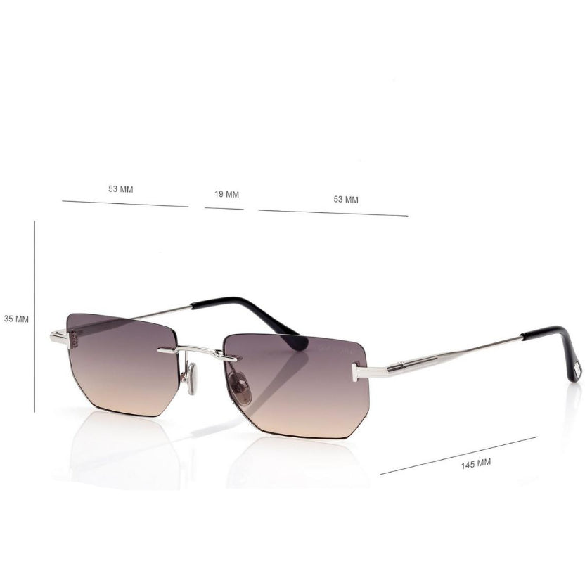 Tom Ford Men Rimless Frame Silver Ethan Sunglasses