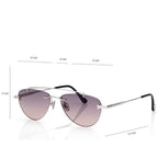 Tom Ford Men Frameless Frame Shiny Palladium Sunglasses