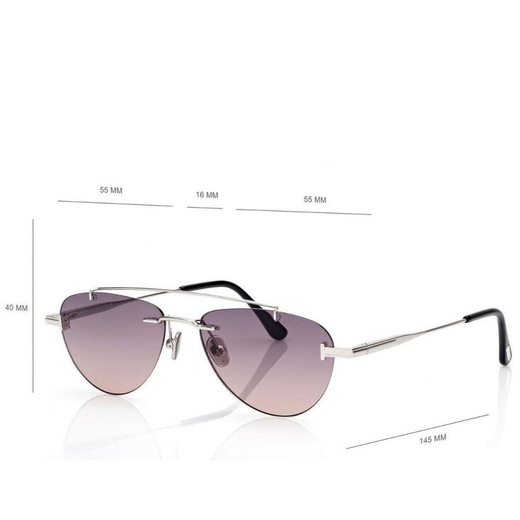 Tom Ford Men Frameless Frame Shiny Palladium Sunglasses