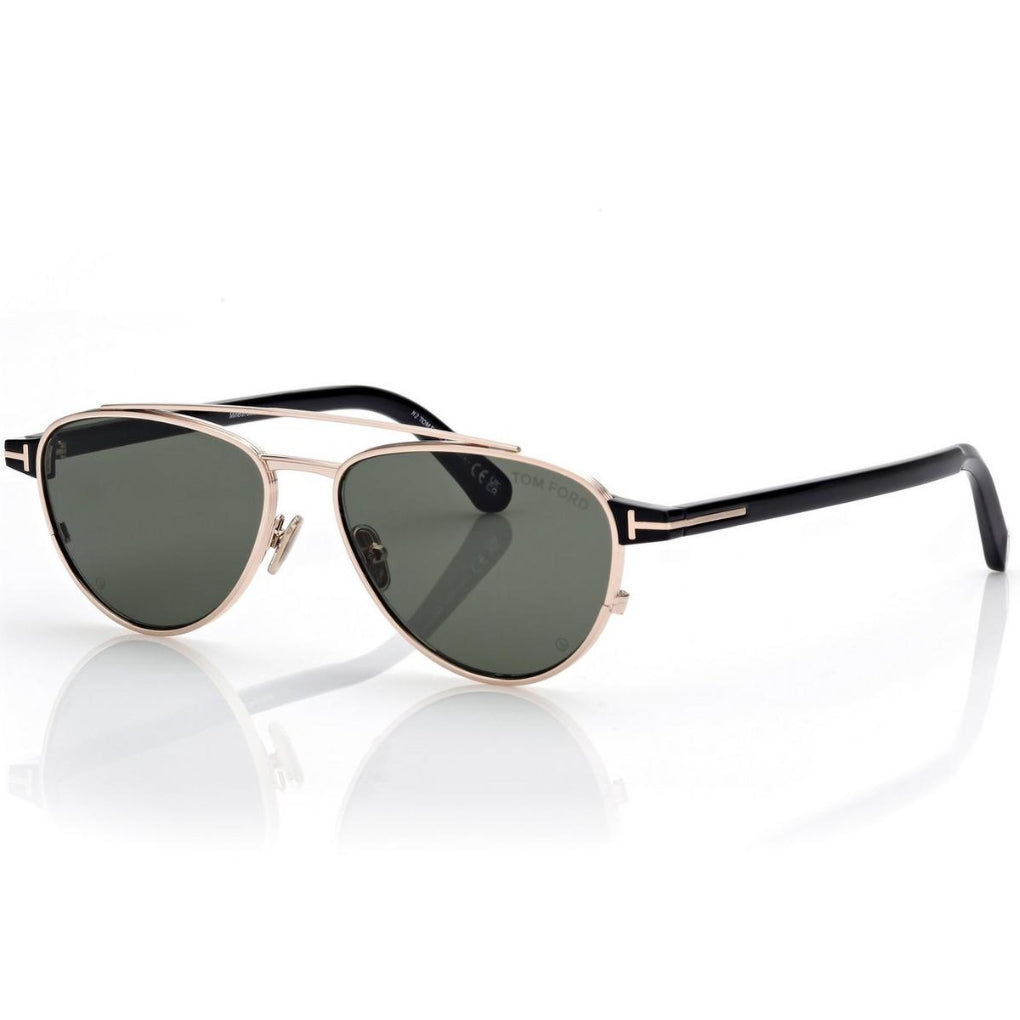 Tom Ford Men Irregular Frame Metallic Gold Sunglasses