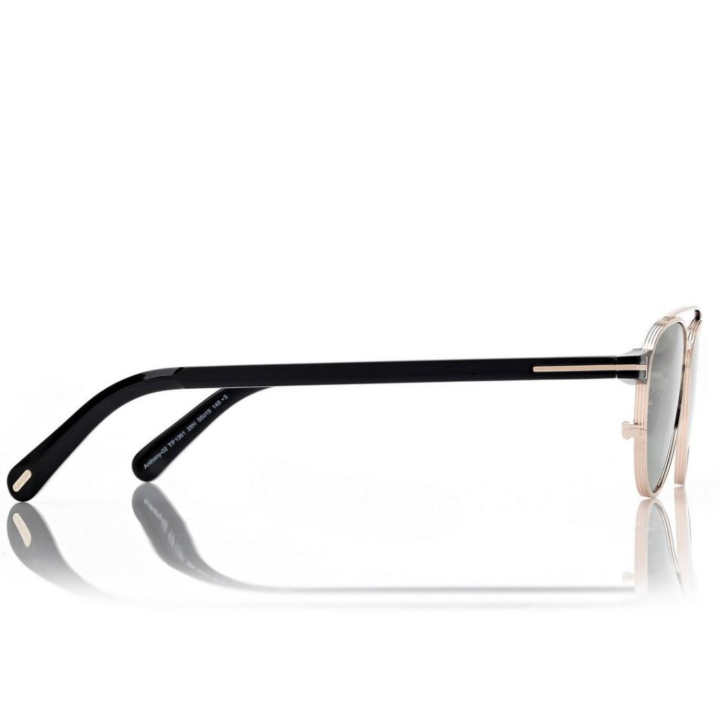 Tom Ford Men Irregular Frame Metallic Gold Sunglasses