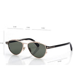 Tom Ford Men Irregular Frame Metallic Gold Sunglasses