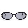 Tom Ford Women Oval Frame Black Sunglasses