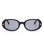 Tom Ford Women Oval Frame Black Sunglasses