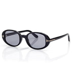 Tom Ford Women Oval Frame Black Sunglasses