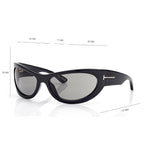 Tom Ford Women Cat Eye Frame Ink Black Sunglasses