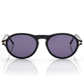Tom Ford Men Round Frame Matt Black Sunglasses