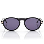 Tom Ford Men Round Frame Matt Black Sunglasses
