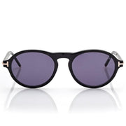 Tom Ford Men Round Frame Matt Black Sunglasses