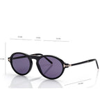 Tom Ford Men Round Frame Matt Black Sunglasses