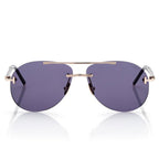Tom Ford Men Pilot Frame Shiny Gold Sunglasses