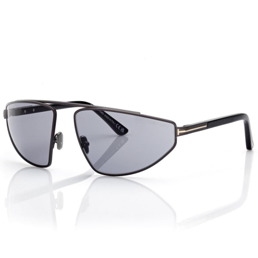 Tom Ford Men Irragular Frame Gunmetal Sunglasses