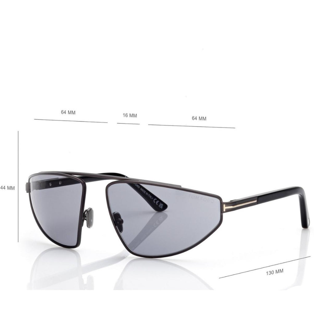 Tom Ford Men Irragular Frame Gunmetal Sunglasses