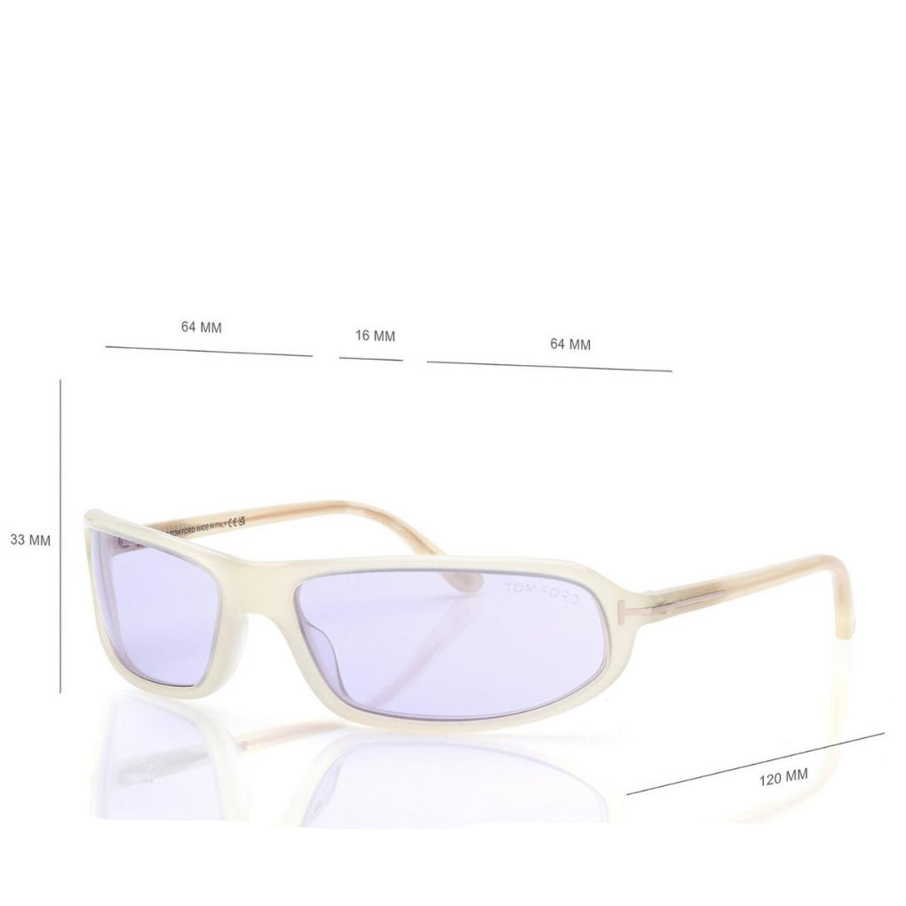 Tom Ford Women Rectangle Frame Beige Sunglasses