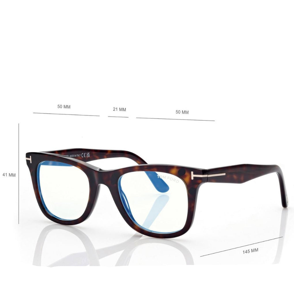 Tom Ford Men Square Frame Dark Havana Sunglasses