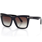 Tom Ford Women Cat-Eye Frame Matt Black Sunglasses