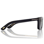 Tom Ford Men Sqaure Frame Shiny Soft Black Sunglasses