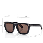 Tom Ford Men Sqaure Frame Shiny Soft Black Sunglasses