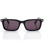 Tom Ford Men Rectangular Frame Shiny Black Sunglasses