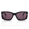 Tom Ford Women Rectangle Frame Matte Black Sunglasses