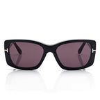 Tom Ford Women Rectangle Frame Matte Black Sunglasses