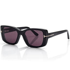 Tom Ford Women Rectangle Frame Matte Black Sunglasses