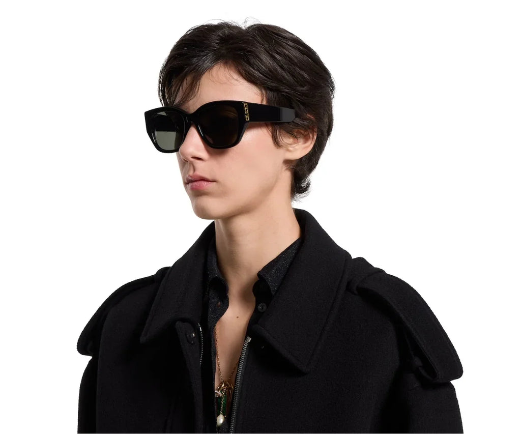 Gucci Women Round Black Sunglasses
