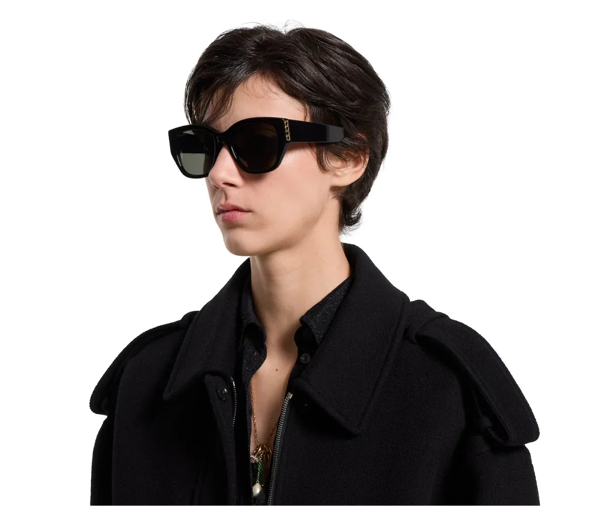 Gucci Women Round Black Sunglasses