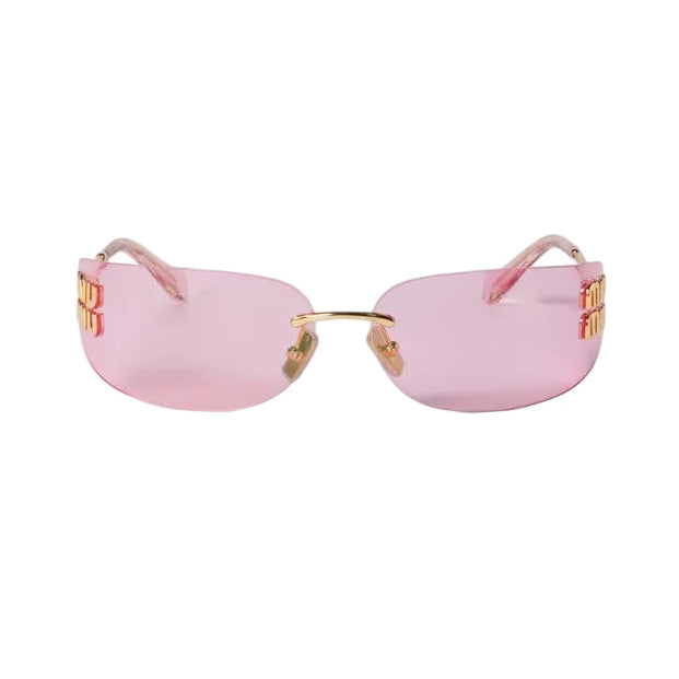 Miu Miu Women Aube Rimless Pink Sunglasses