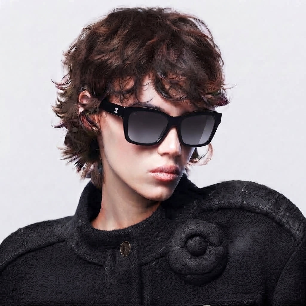 Chanel Women Black Square Sunglasses