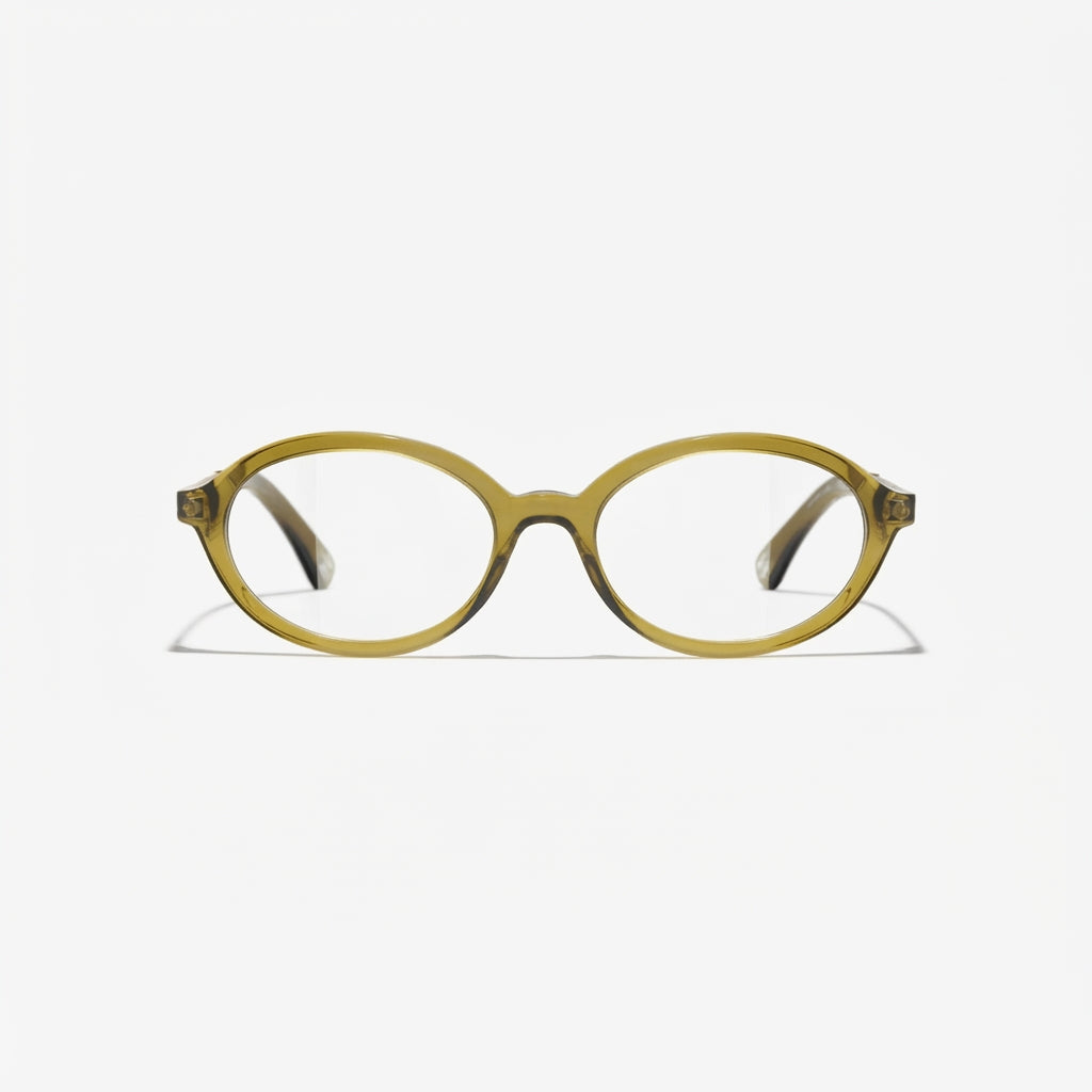 CHANEL Women’s Optical Oval Yellow Eyeglasses