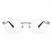 Cartier Panthère de C Unisex Rimless Optical Glasses Silver Finish Temple